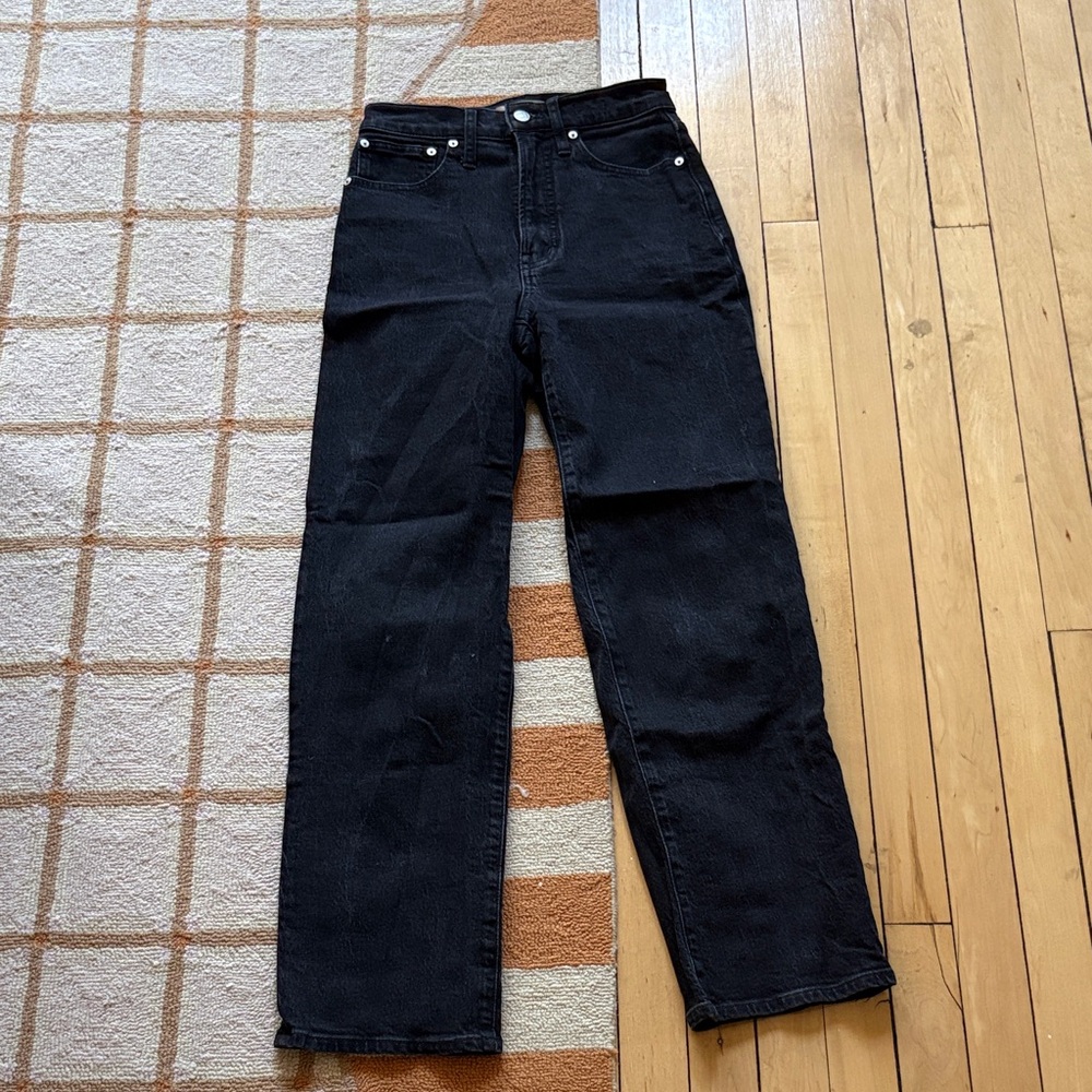 Madewell perfect vintage wide-leg black jeans in size 24